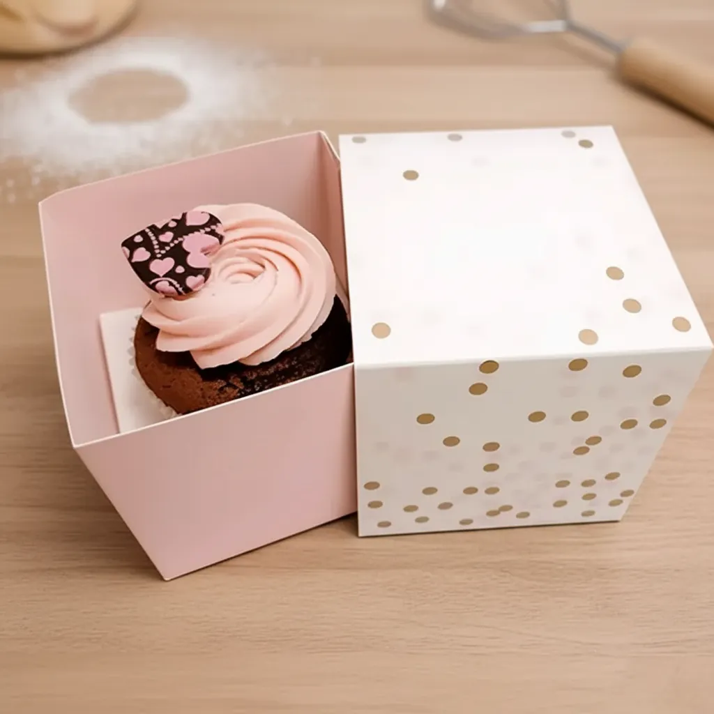 Cupcake Sleeve Box with Gold Foil 1