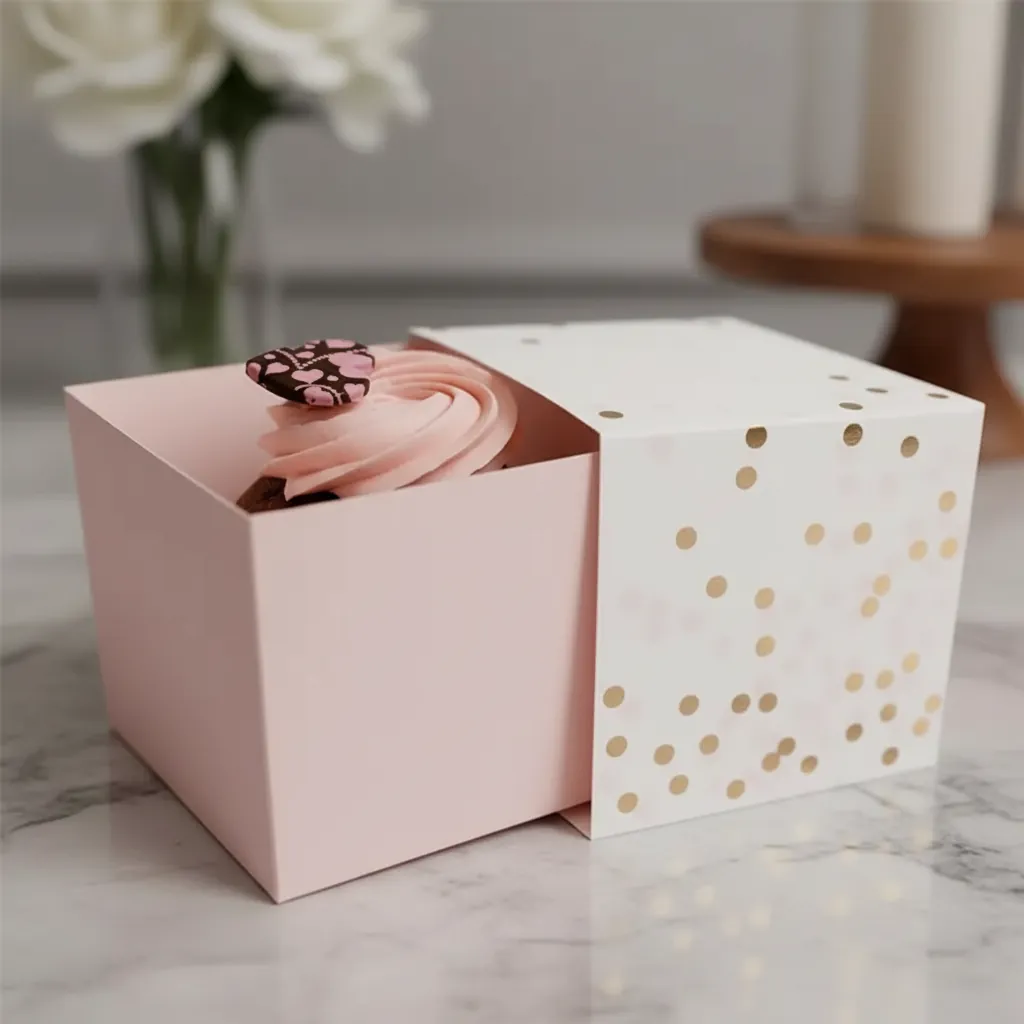 Cupcake Sleeve Box with Gold Foil 3