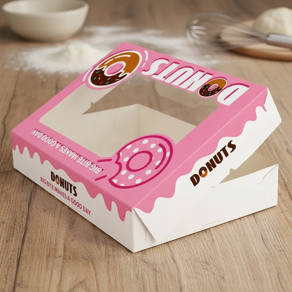 Custom Donut Box with Window for Bakeries