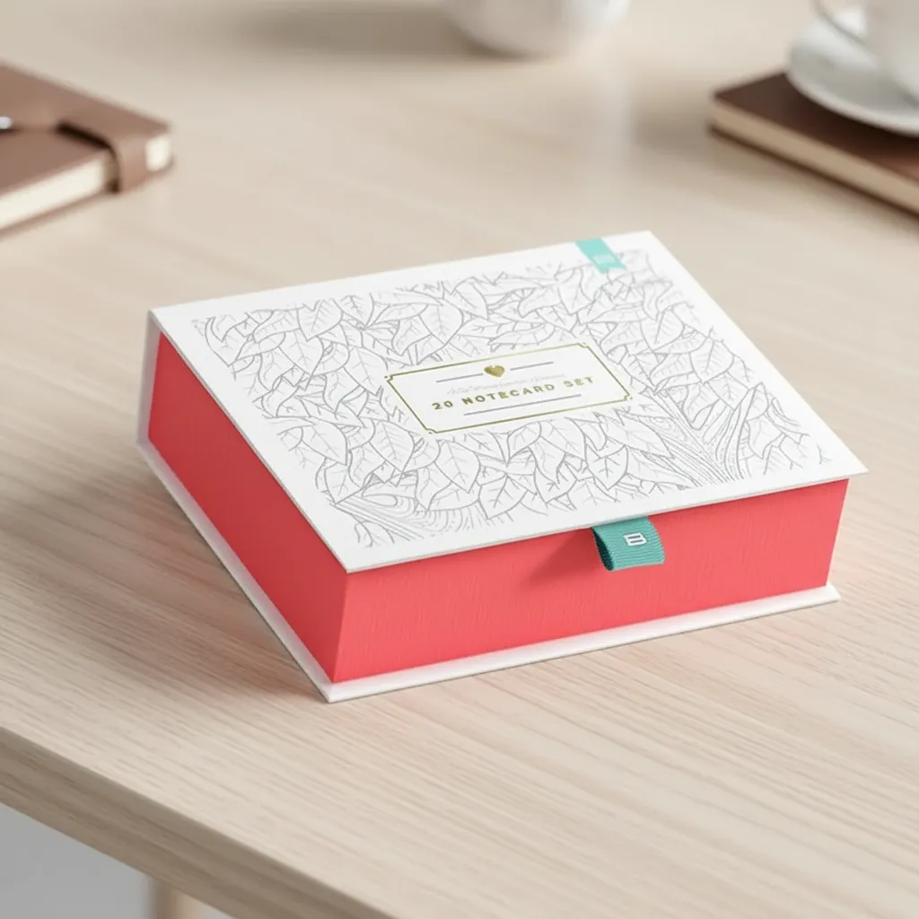 Clamshell Rigid Box for Notecard Sets 1
