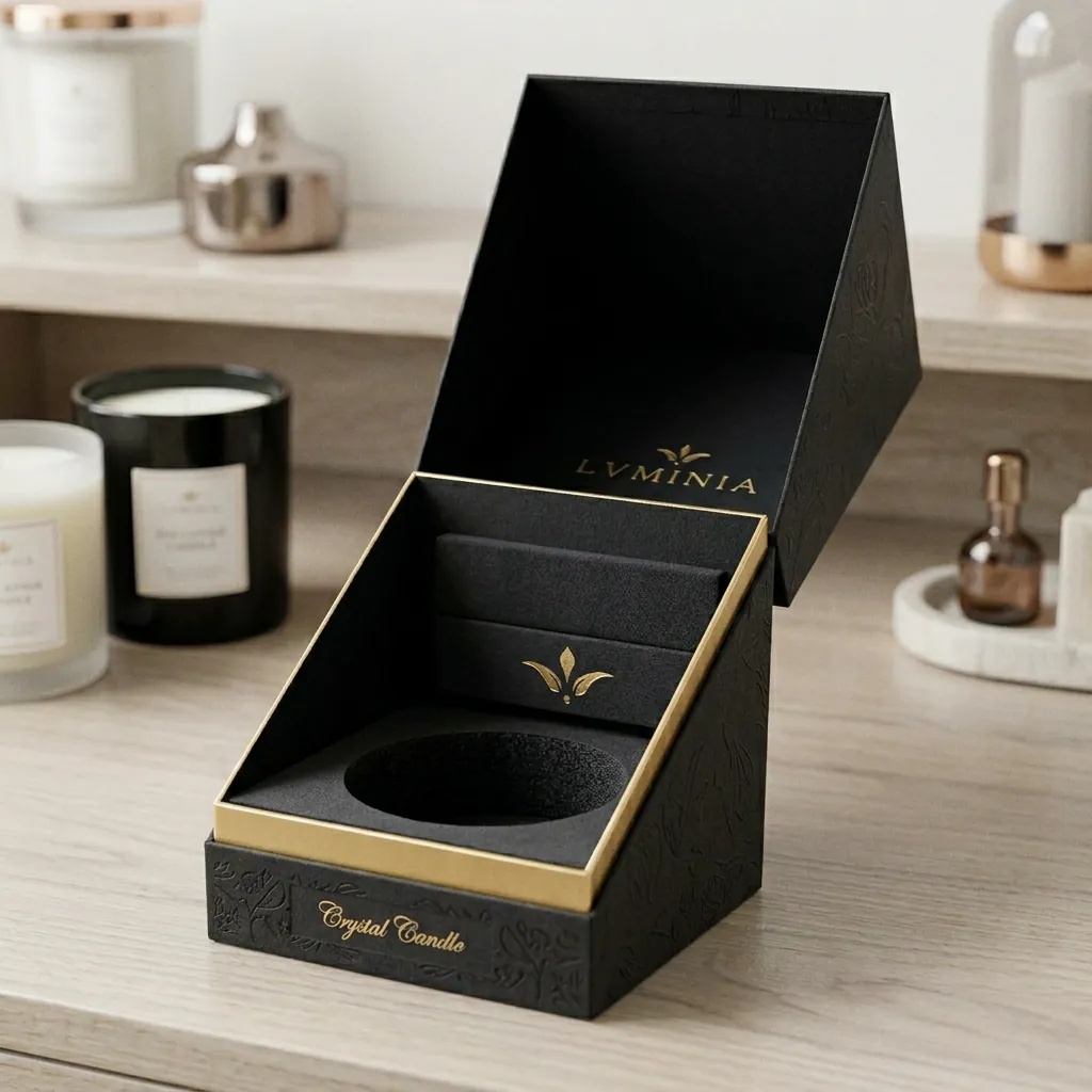 Angled Display Rigid Box for Upscale Candles 1