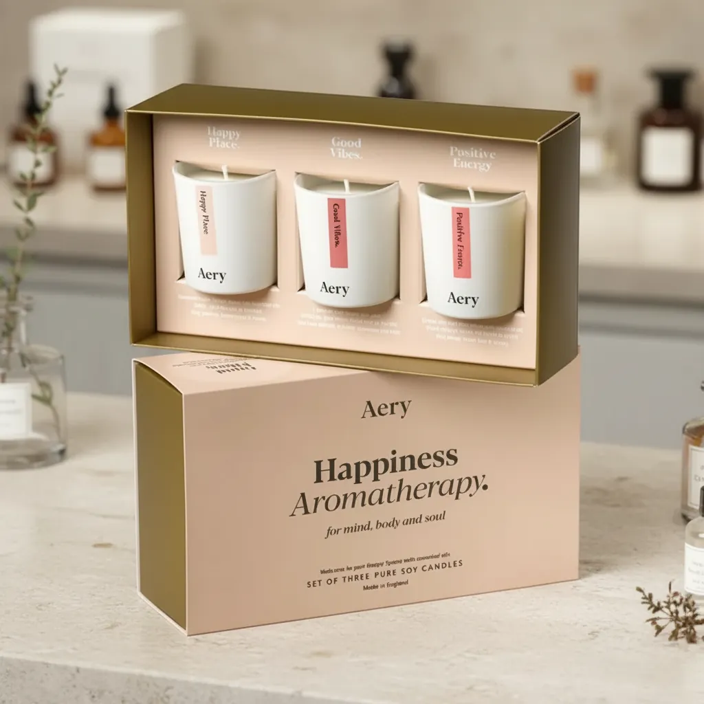 Card Stock Sleeve Candle Gift Sets 1