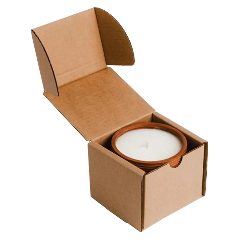 Kraft Corrugated Mailer Box with Thumb Notch for Candles
