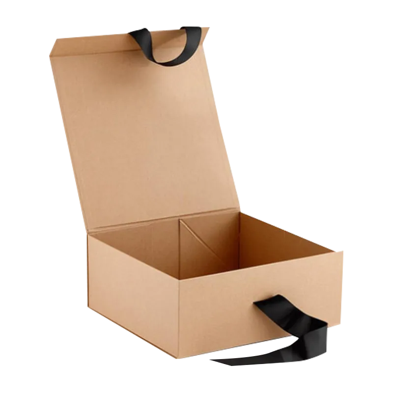 Collapsible Swag Box with Ribbon Tie Handles
