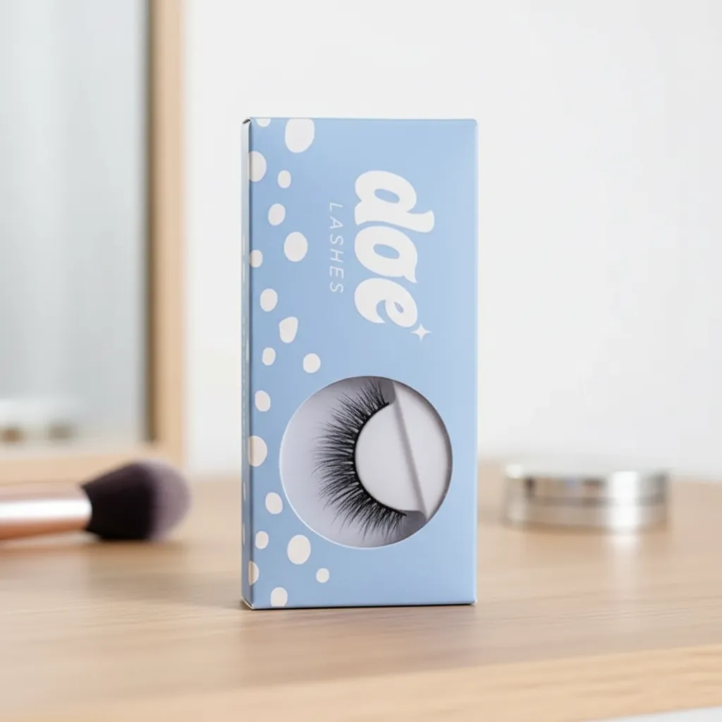 Custom Circular Window Folding Carton for Lashes 1