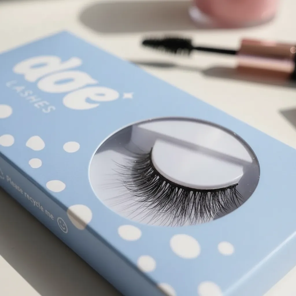 Custom Circular Window Folding Carton for Lashes 2
