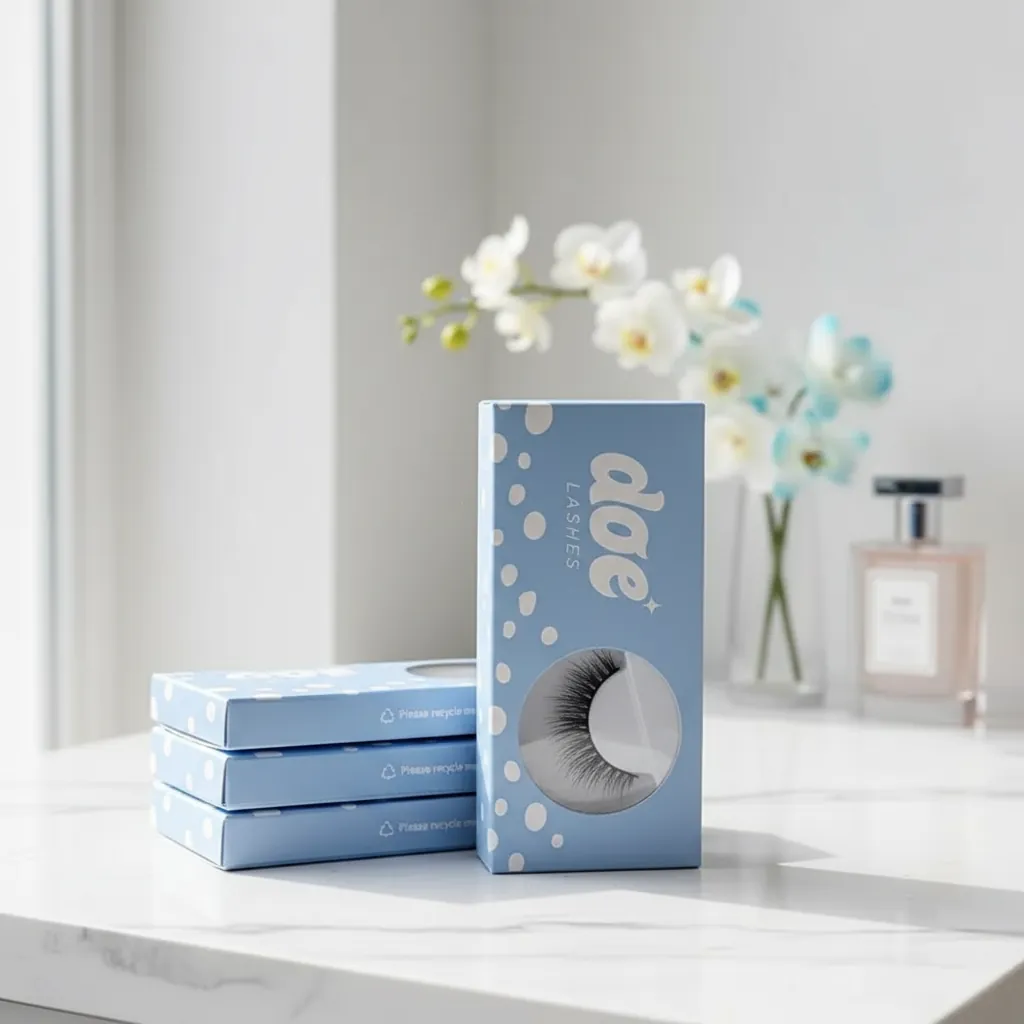 Custom Circular Window Folding Carton for Lashes 3