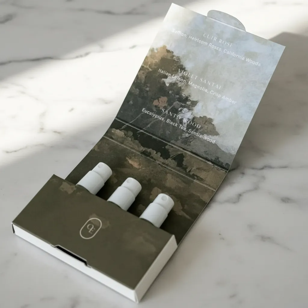 Custom Folding Box for Fragrance Sample Vials 1