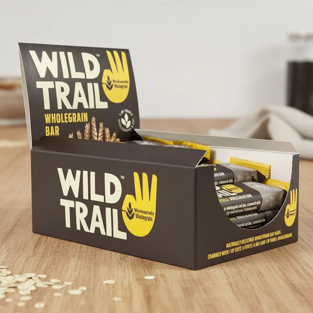 Custom Card Stock Display Box for Snack Bars 1