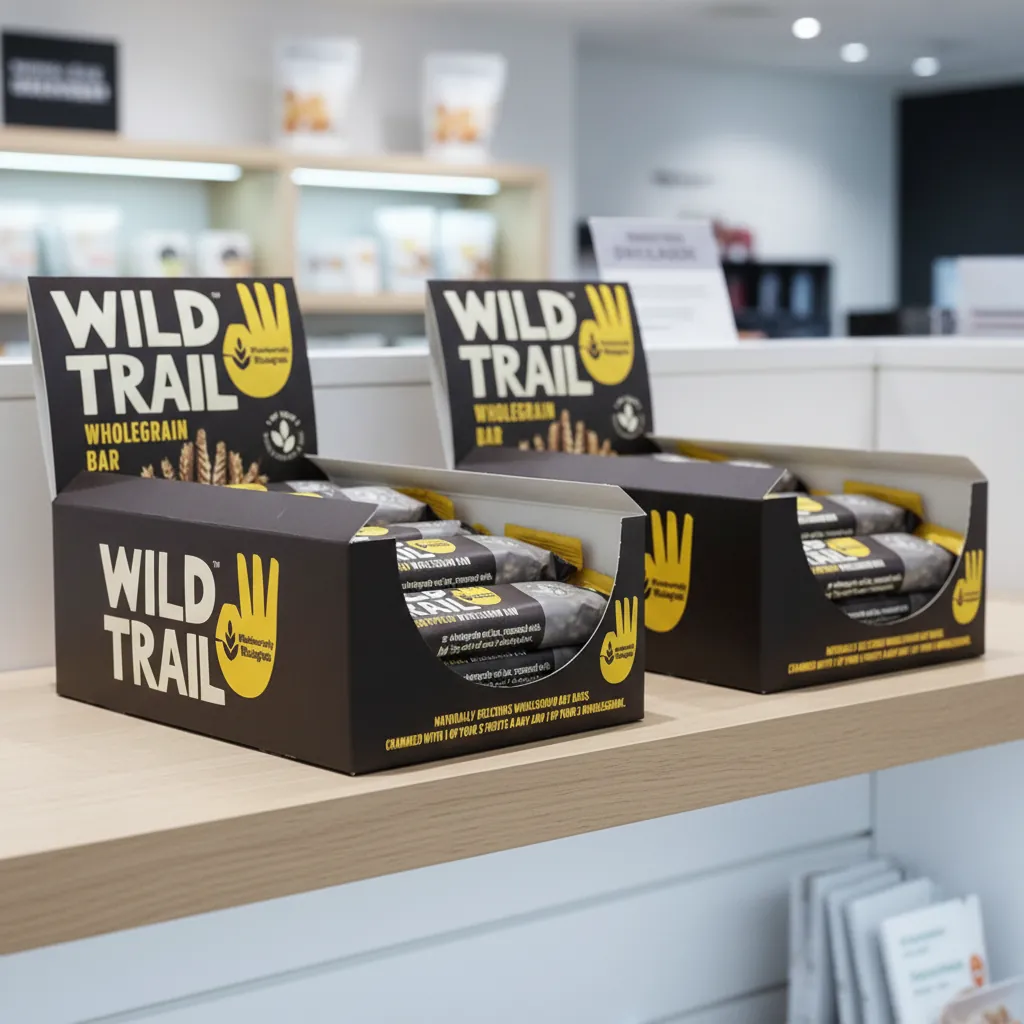 Custom Card Stock Display Box for Snack Bars 3