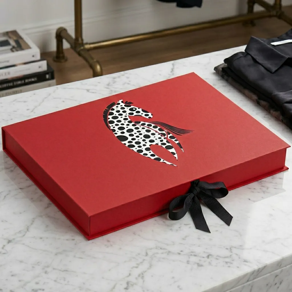 Die-Cut Ribbon Tie Box for Apparel 1
