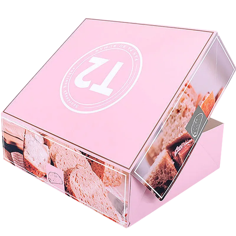 Pink Bakery Box with Clear Lid