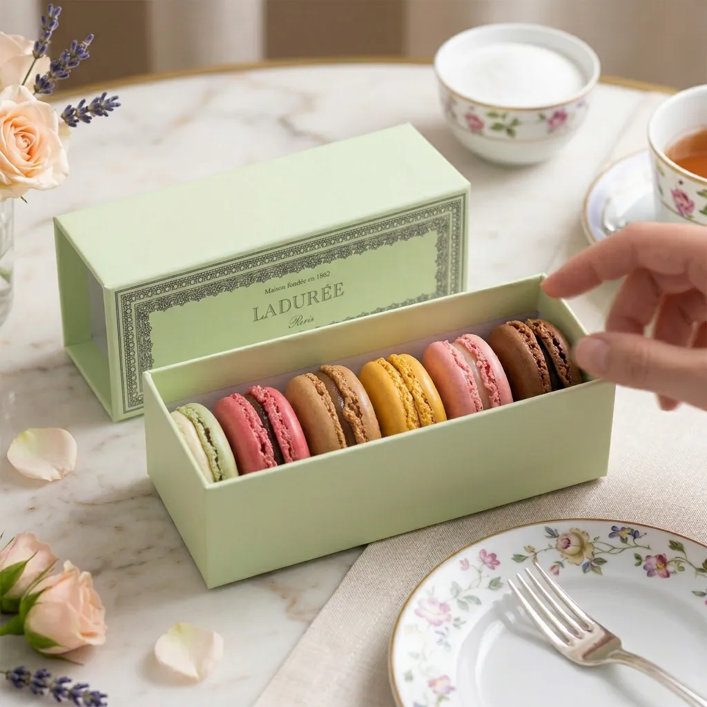 Custom Hinged Rigid Box for Macarons 3