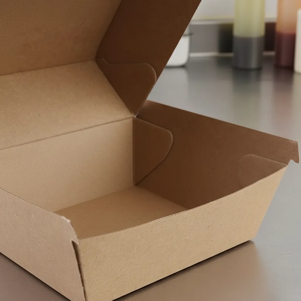 Custom Kraft Clamshell Box for Burgers 2