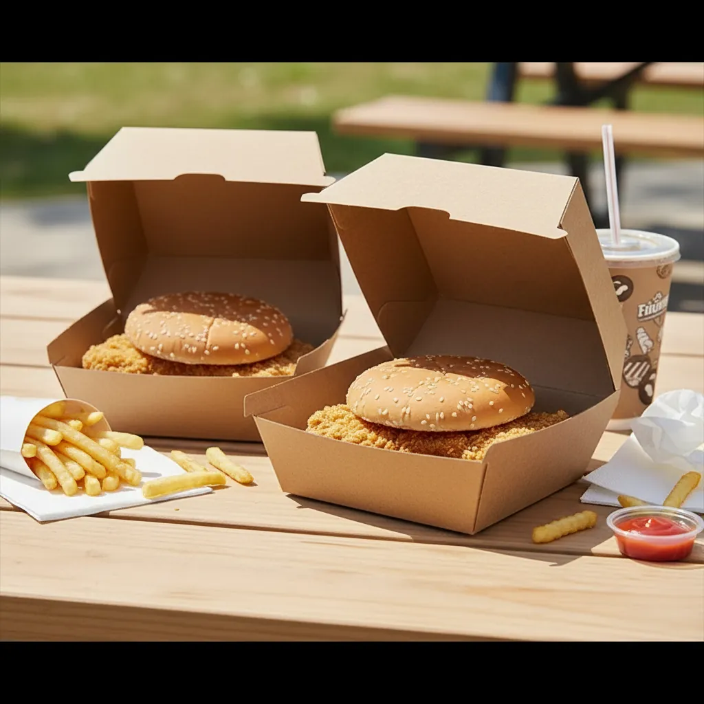 Custom Kraft Clamshell Box for Burgers 3