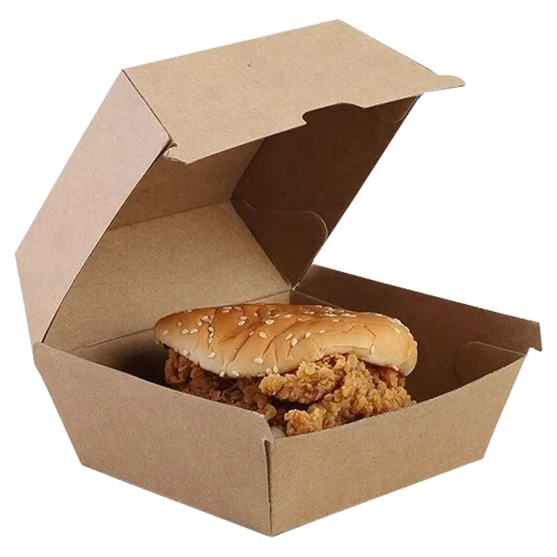 Custom Kraft Clamshell Box for Burgers