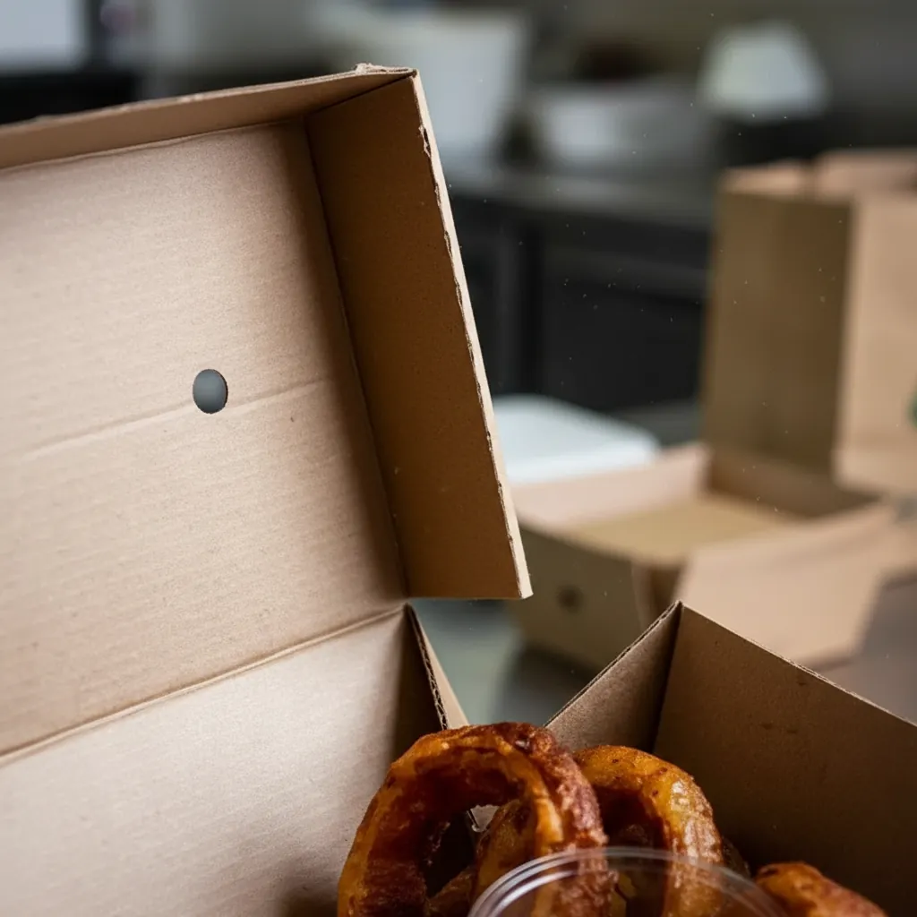 Kraft Clamshell Box with Ventilation Holes 2