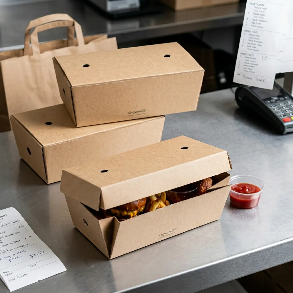 Kraft Clamshell Box with Ventilation Holes 3