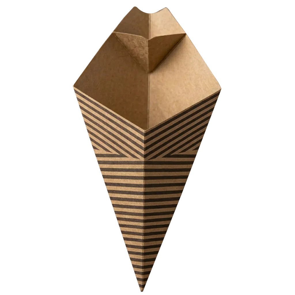 Kraft Paper Cone for On-The-Go Food