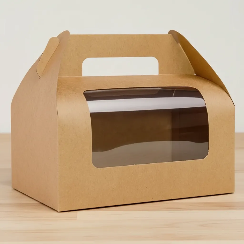 Natural Kraft Window Gable Box with Handle 1