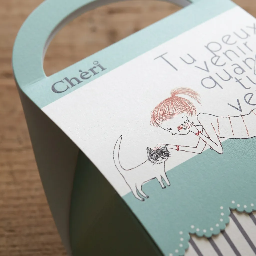 Printed Gift Gable Box with Curved Handle 2