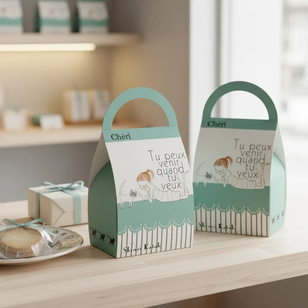 Printed Gift Gable Box with Curved Handle 3