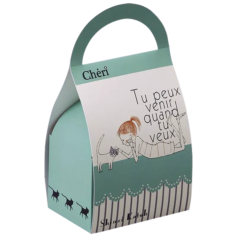 Printed Gift Gable Box with Curved Handle