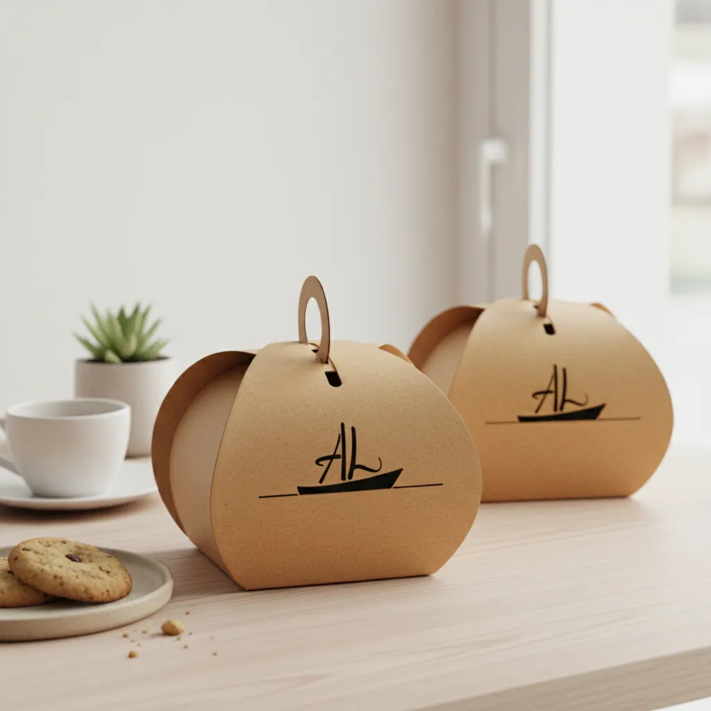 Natural Kraft Gable Box with Round Handle 3