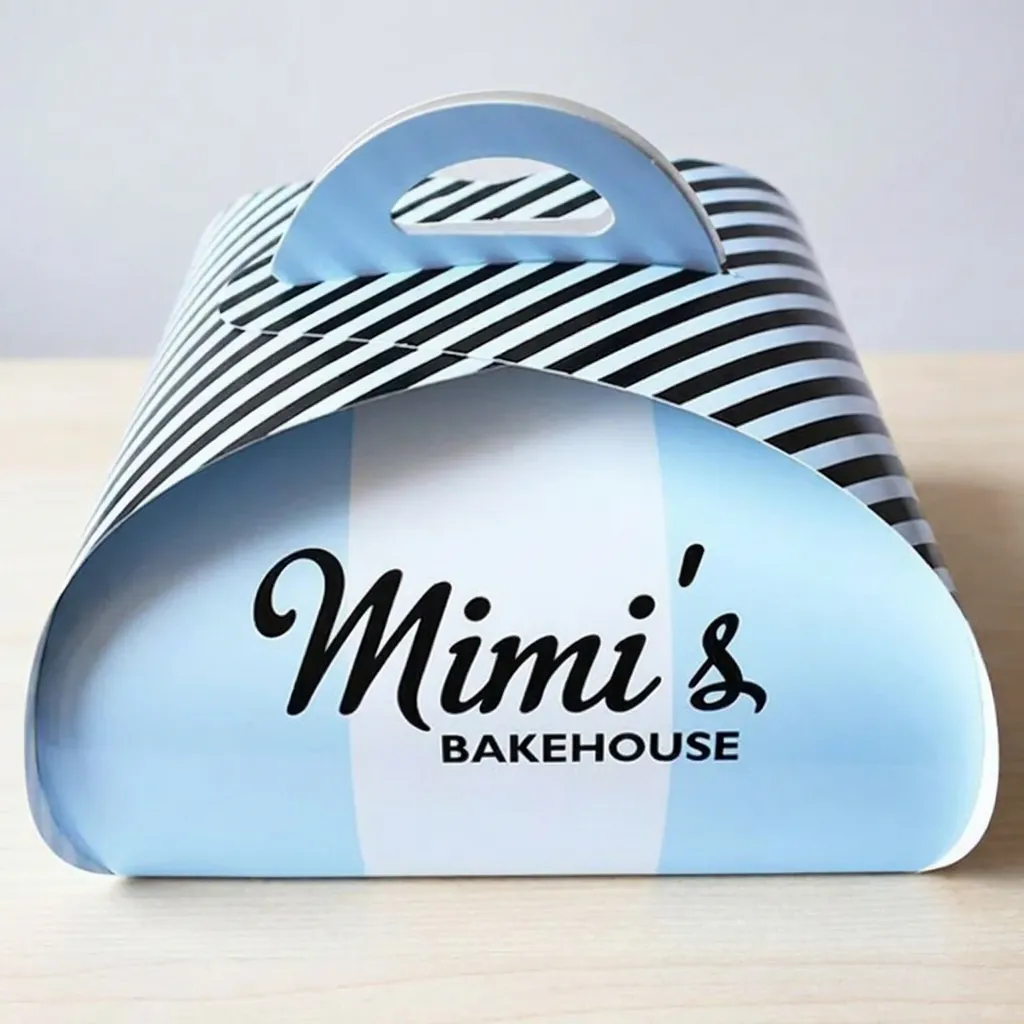 Striped Bakery Gable Box with Handle 1