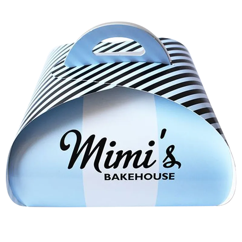 Striped Bakery Gable Box with Handle