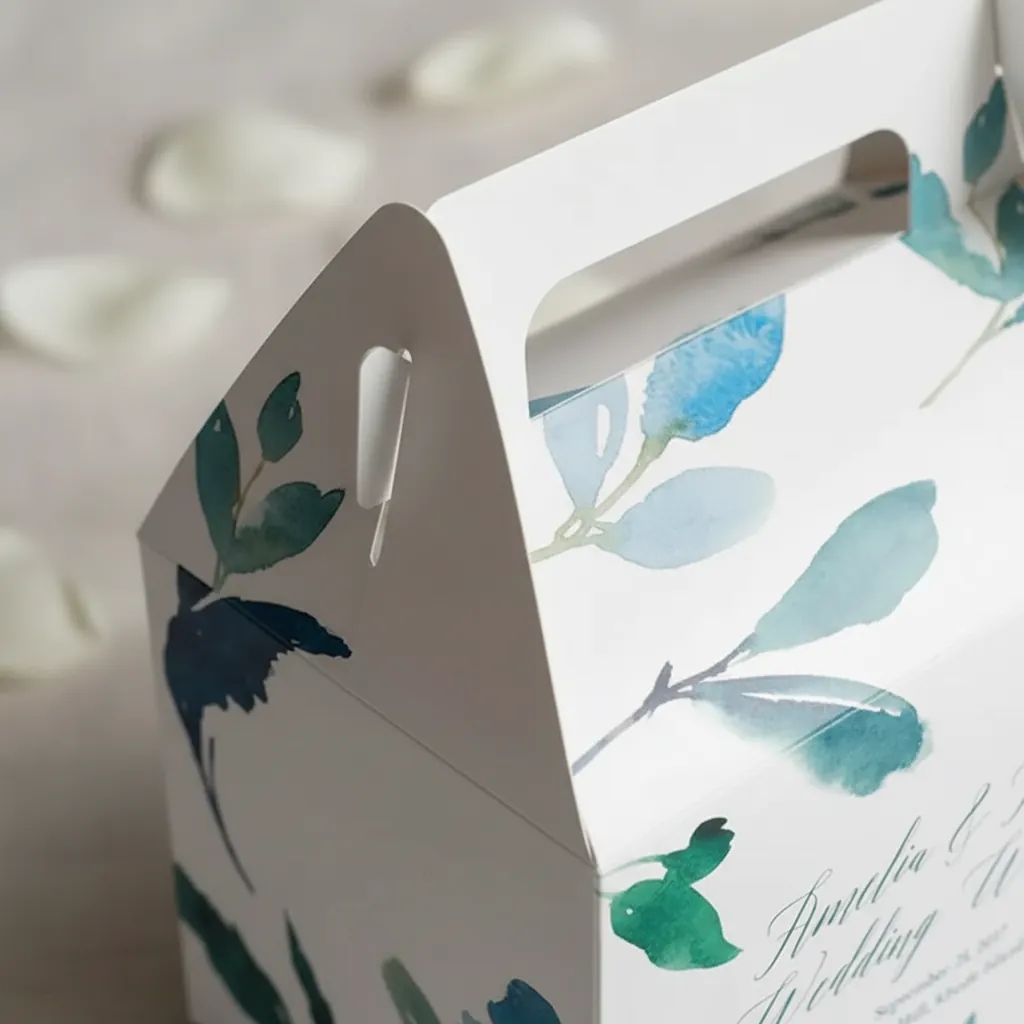 Wedding Favor Gable Box with Floral Design 2