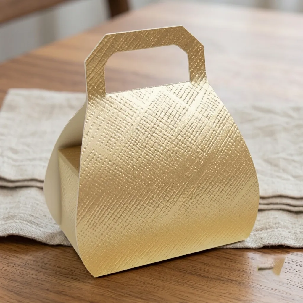 Custom Gold Textured Carrier Box for Gifts