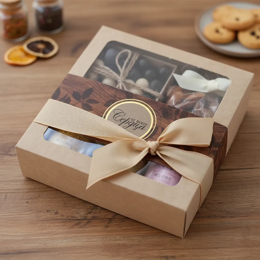 Custom Kraft Window Gift Box for Gourmet