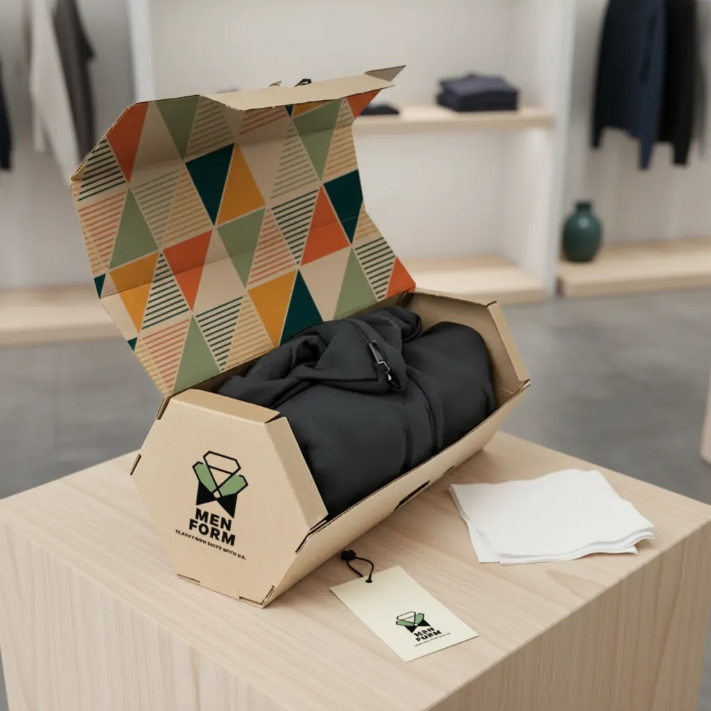 Custom Kraft Hexagon Mailer Box for Apparel 3