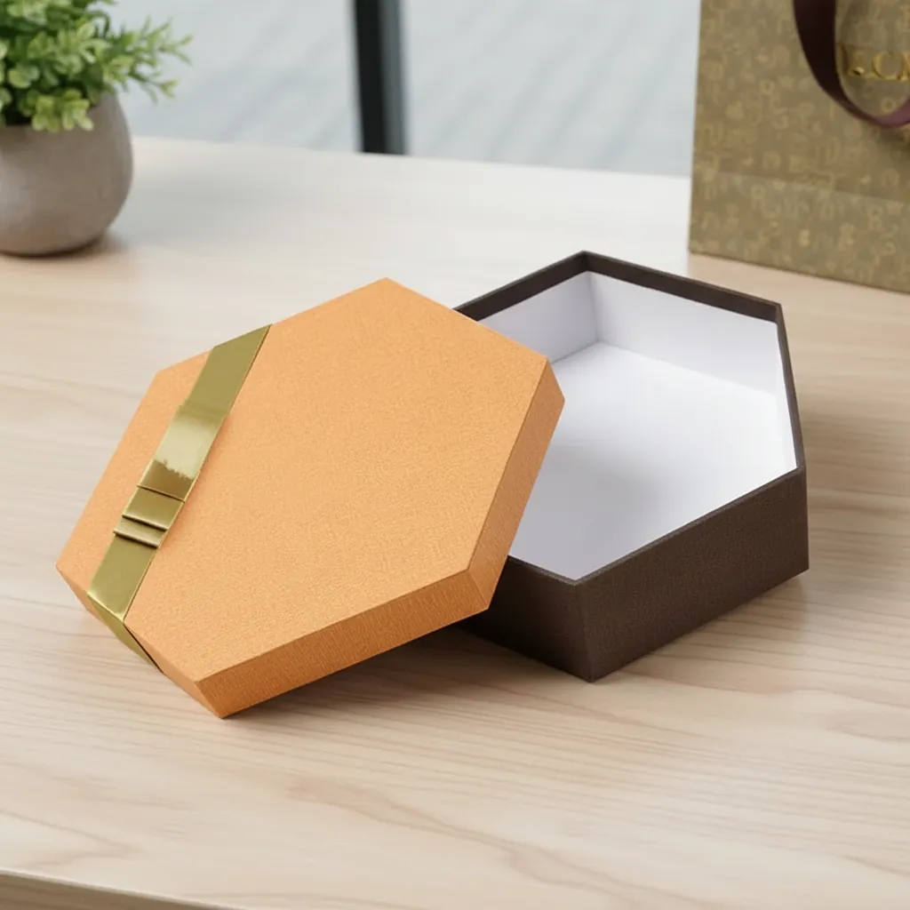 Custom Two-Tone Hexagon Gift Box for Boutiques 1