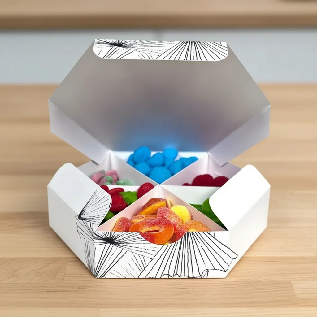 Custom Hexagonal Candy Box with Dividers