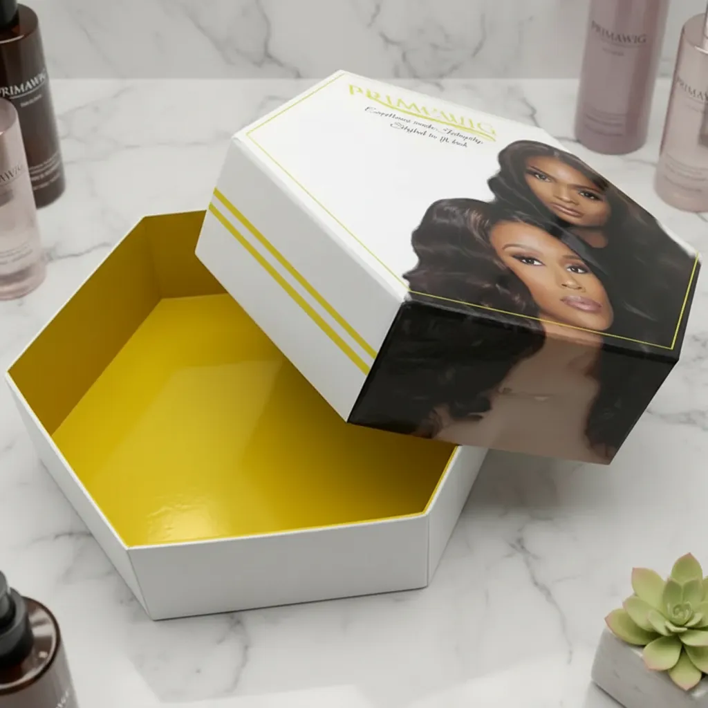 Custom Photographic Hexagon Box for Haircare 1