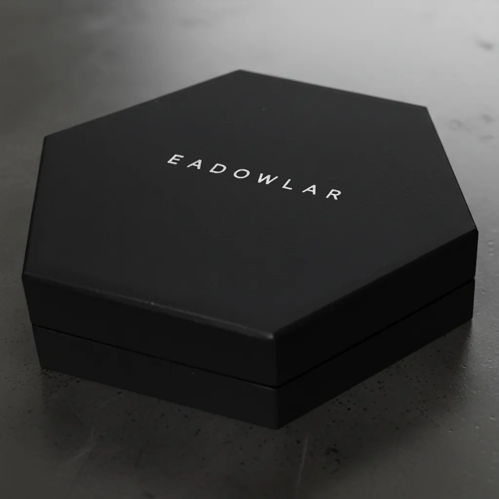 Custom Minimalist Black Hexagon Rigid Box