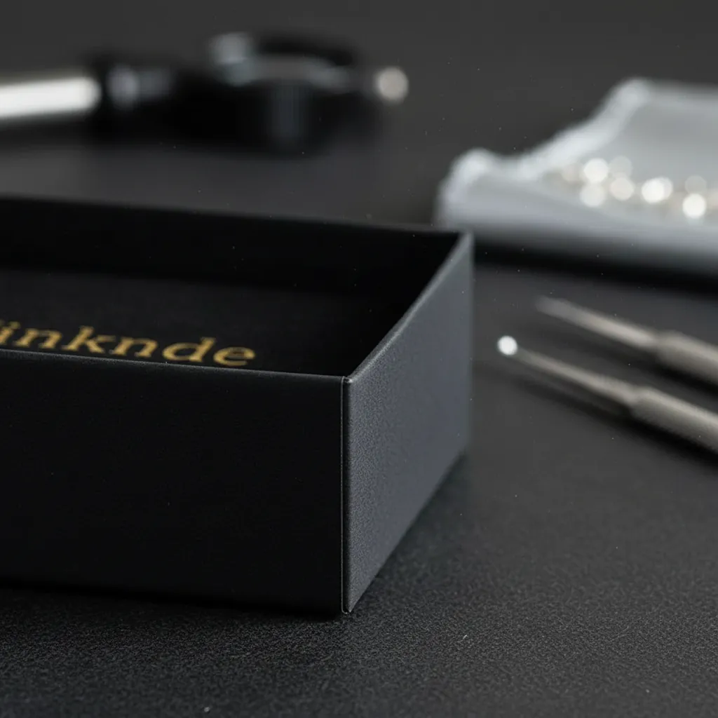 Custom Black Rigid Box for Rings and 2