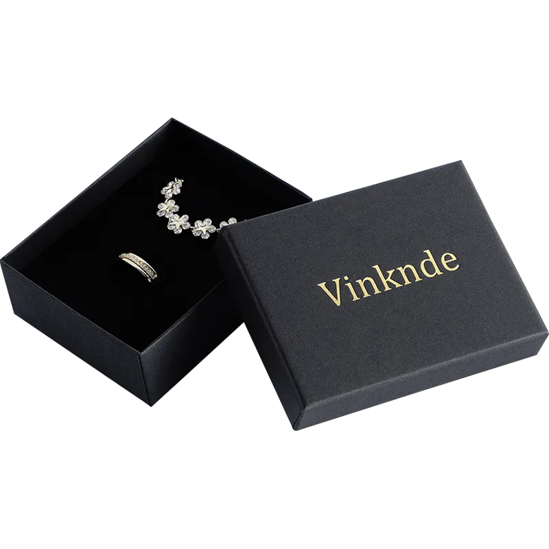 Custom Black Rigid Box for Rings and