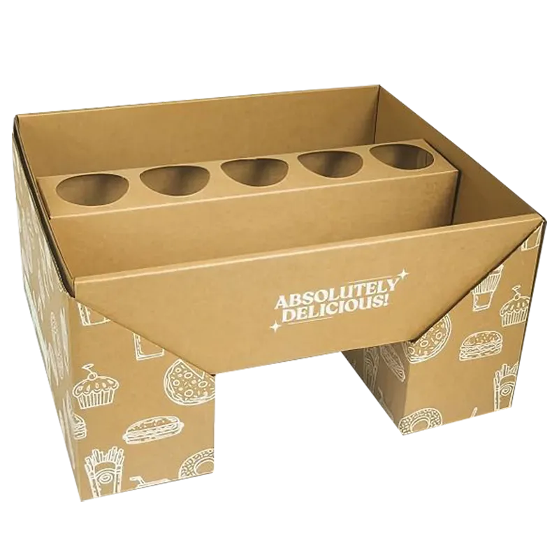 Custom Kraft Corrugated Cup Carrier Tray