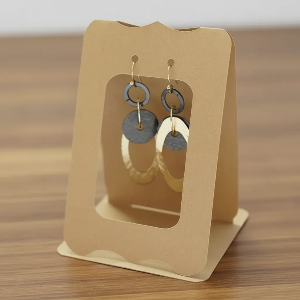 Custom Kraft Easel Display Card for Jewelry 1