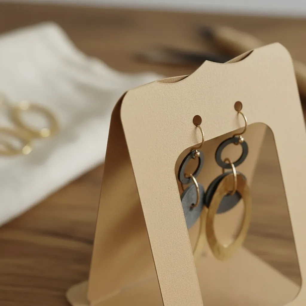 Custom Kraft Easel Display Card for Jewelry 2