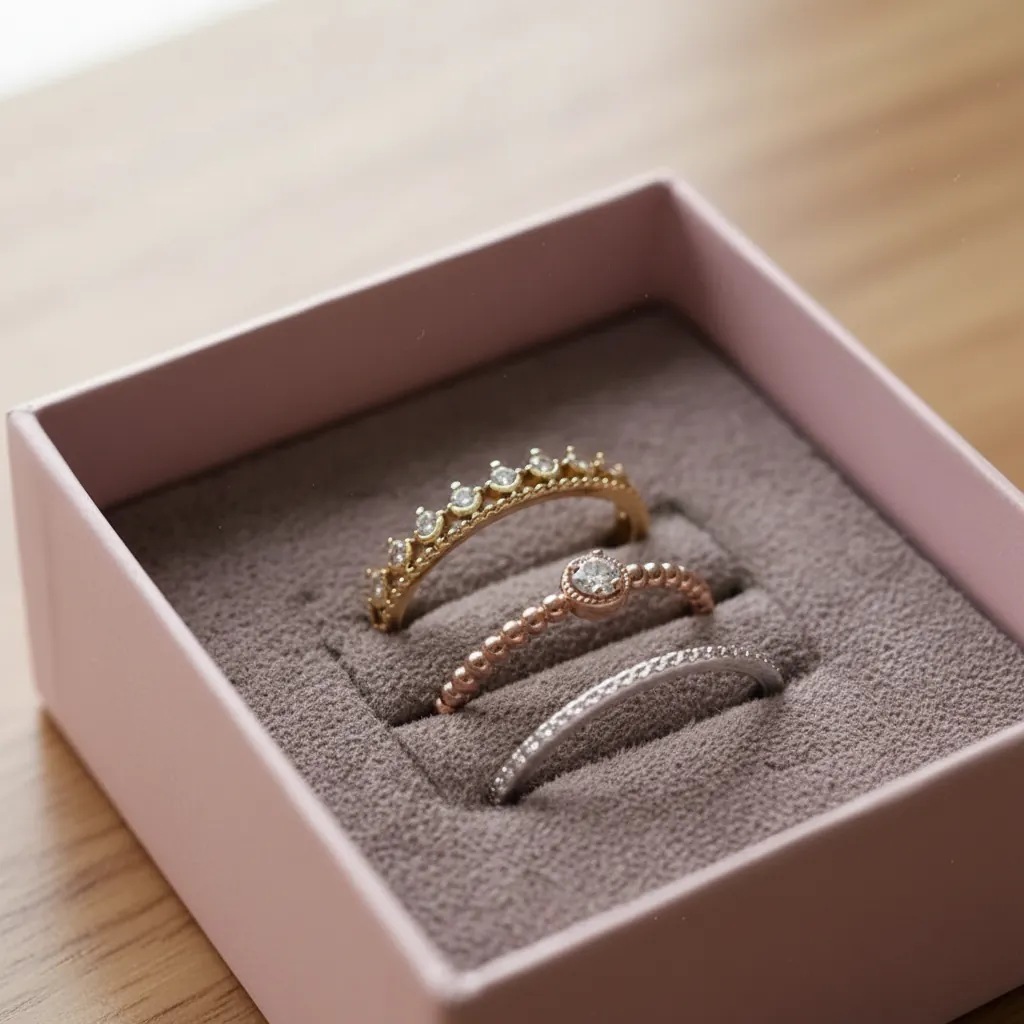 Two-Piece Rigid Ring Box with Suede Insert 2
