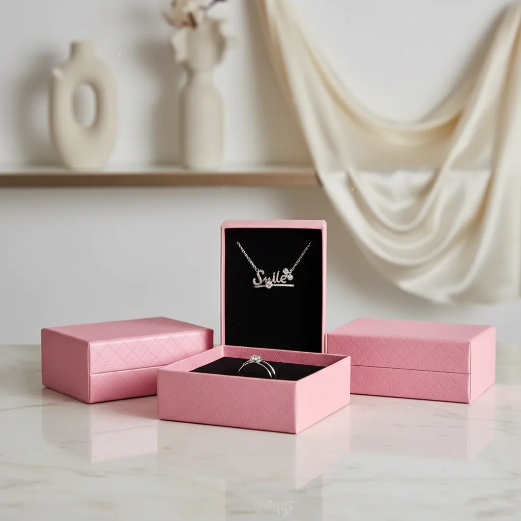 Embossed Textured Two-Piece Jewelry Set Box 3