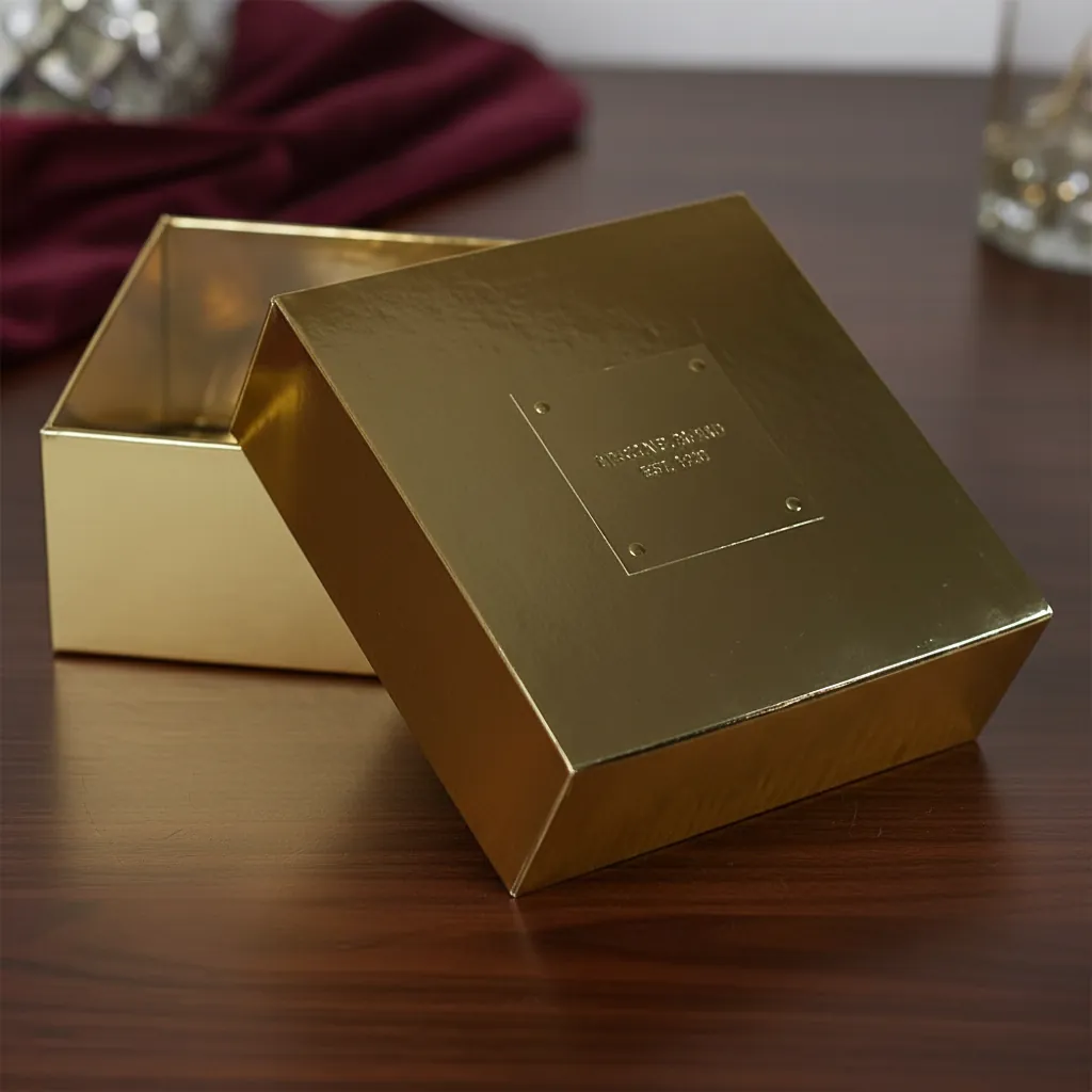Metallic Gold Wrap Two-Piece Rigid Box