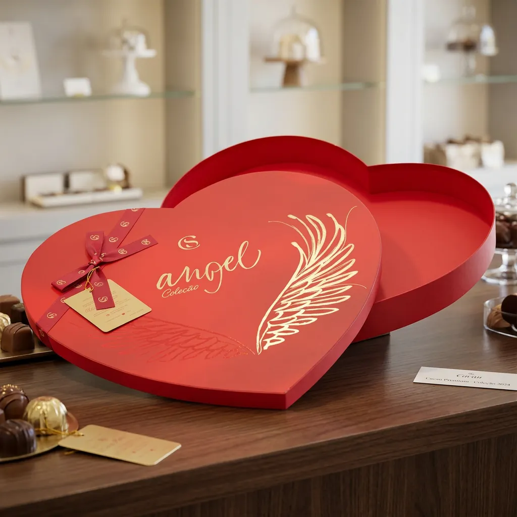Custom Red Heart-Shaped Rigid Gift Box 3