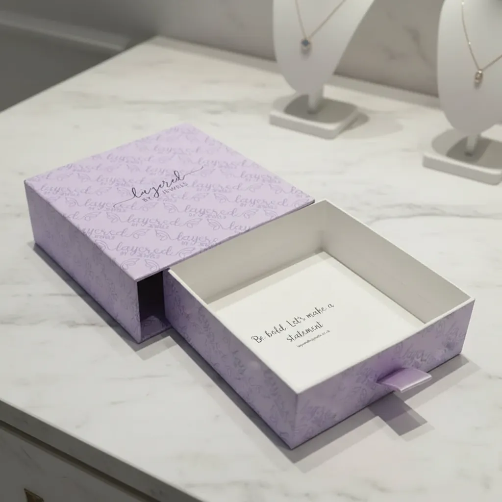 Custom Jewelry Pull Ribbon Drawer Box