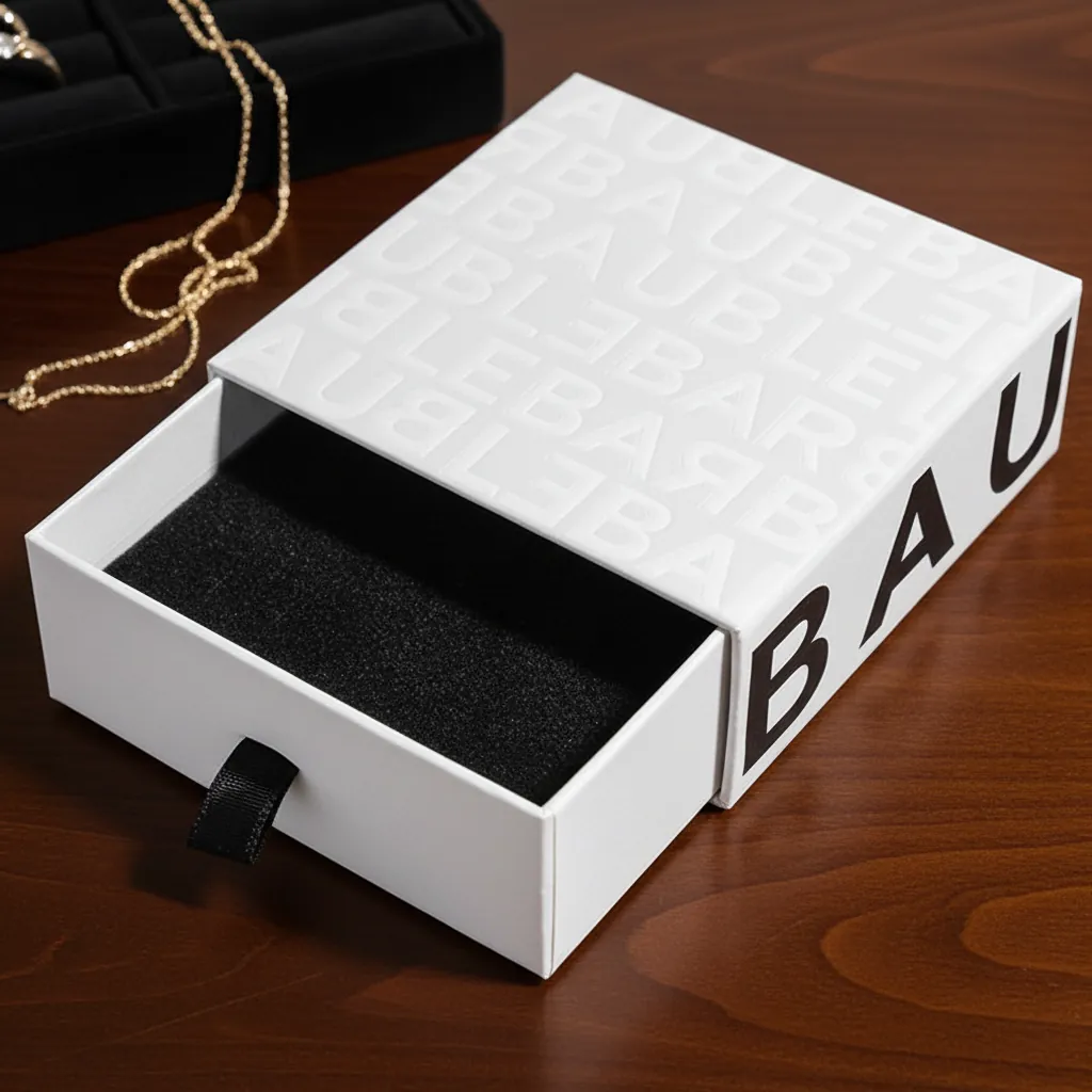 Jewelry Embossed Sleeve Rigid Drawer Box 1