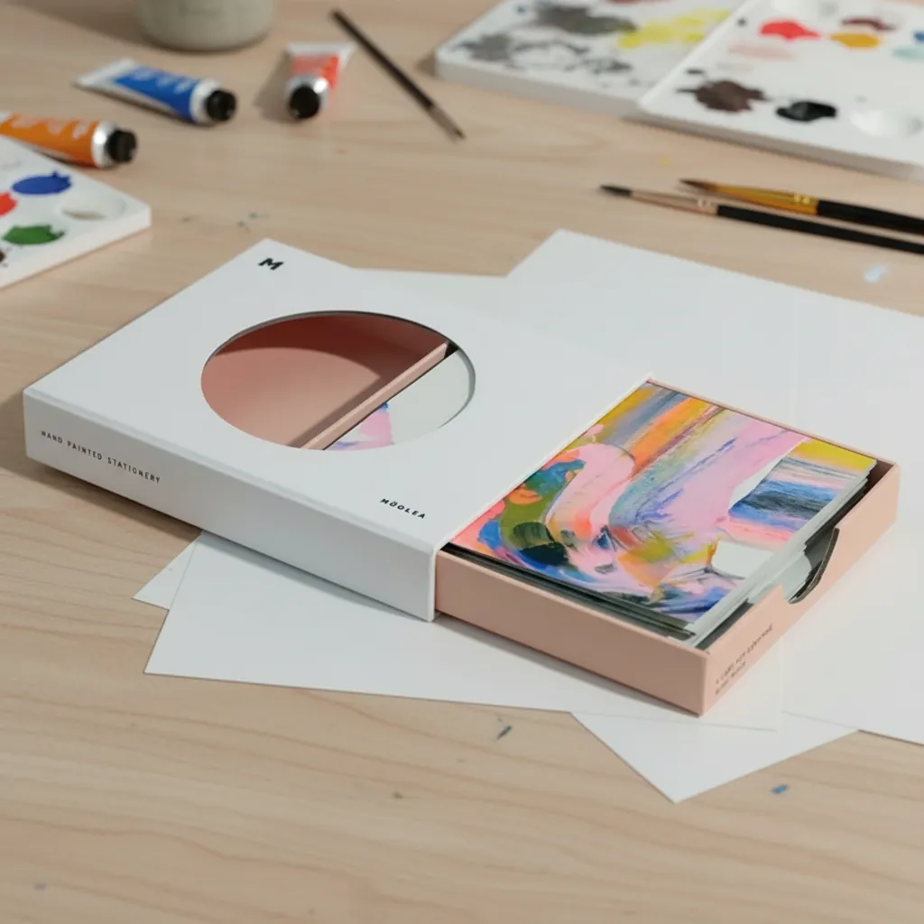 Custom Stationery Circular Window Drawer Box 1
